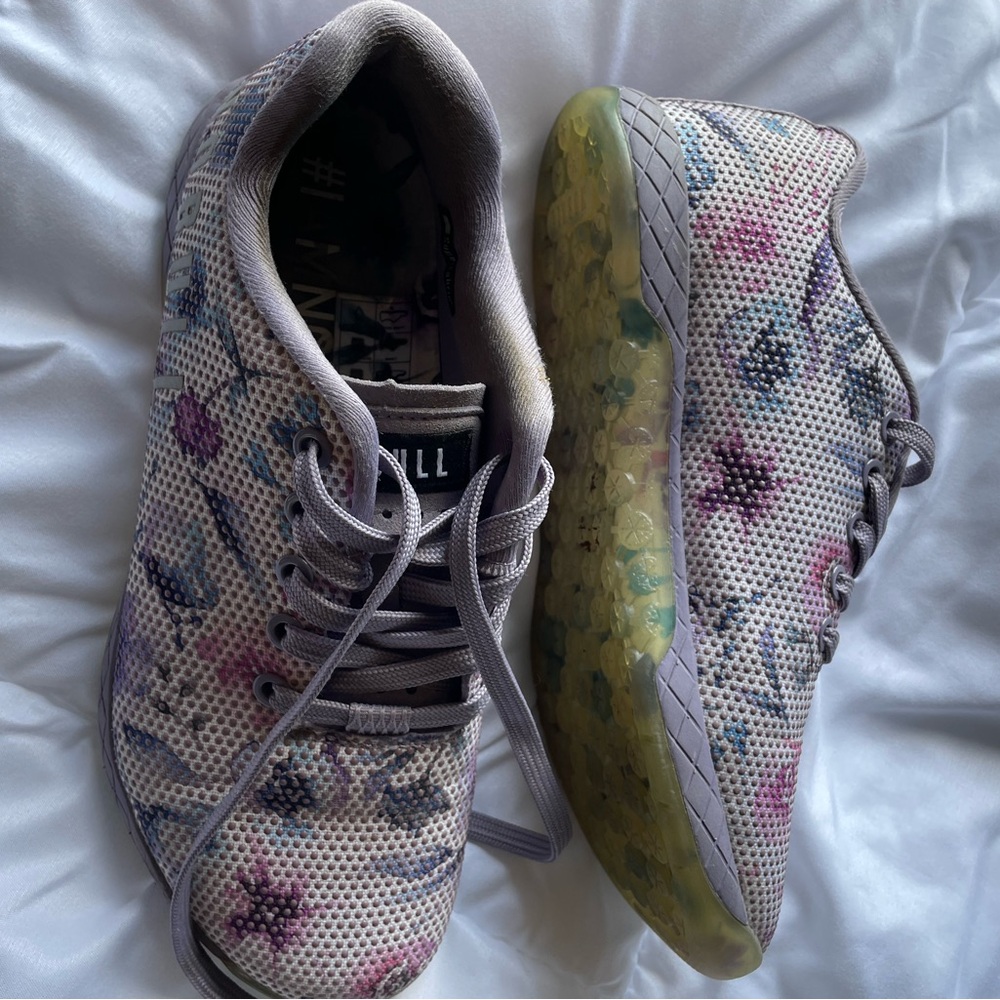 NOBULL No Bull Purple Watercolor Floral Trainer Women’s 8